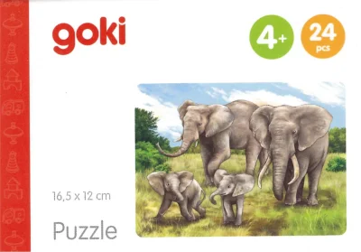 Obrázek k produktu Dřevěné puzzle Africká zvířata: Sloni 24 dílků
