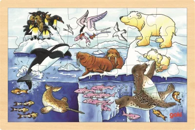 Obrázek k produktu Dřevěné puzzle Arktická zvířata 24 dílků