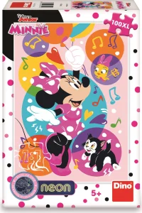 Obrázek k produktu Svítící puzzle Minnie a balónky XL 100 dílků