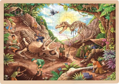 Obrázek k produktu Dřevěné puzzle Dinosauří vykopávky 192 dílků
