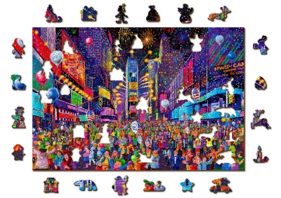 Obrázek k produktu Dřevěné puzzle Silvestr 2v1, 505 dílků EKO