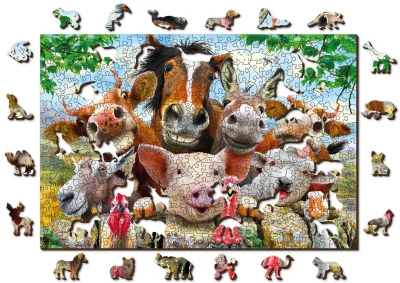 Obrázek k produktu Dřevěné puzzle Život na farmě 2v1, 505 dílků EKO