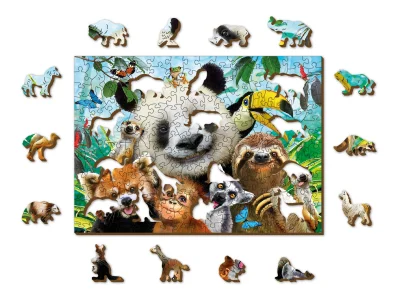 Obrázek k produktu Dřevěné puzzle Vítejte v džungli 2v1, 200 dílků EKO