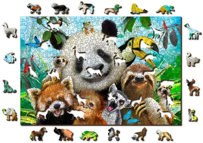 Obrázek k produktu Dřevěné puzzle Vítejte v džungli 2v1, 505 dílků EKO