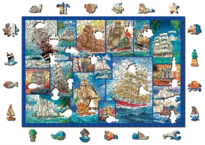 Obrázek k produktu Dřevěné puzzle Plachetnice 2v1, 505 dílků EKO