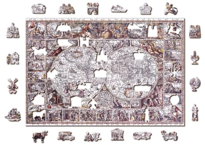 Obrázek k produktu Dřevěné puzzle Mapa doby objevů 2v1, 505 dílků EKO