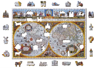 Obrázek k produktu Dřevěné puzzle Antická mapa Nova Terrarum 2v1, 505 dílků EKO
