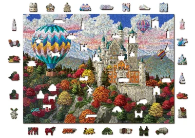 Obrázek k produktu Dřevěné puzzle Zámek Neuschwanstein 2v1, 1010 dílků EKO