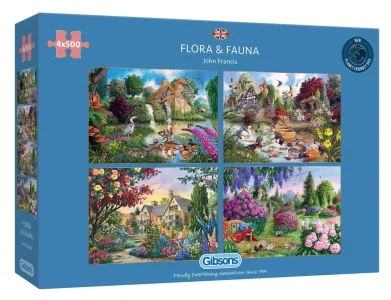Obrázek k produktu Puzzle Flora & Fauna 4x500 dílků