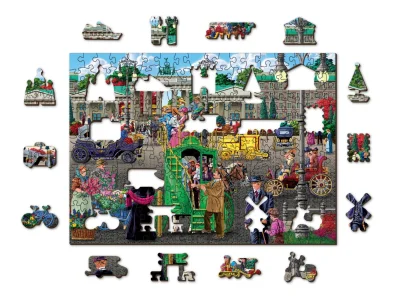 Obrázek k produktu Dřevěné puzzle Pařížské náměstí v Berlíně 2v1, 200 dílků EKO