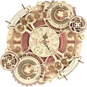 Obrázek k produktu Rokr 3D dřevěné puzzle Nástěnné hodiny Zodiac 168 dílků