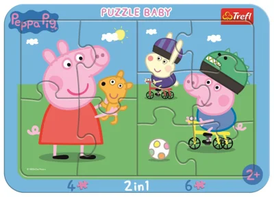 Obrázek k produktu Baby puzzle Šťastné prasátko Peppa 2v1, 10 dílků