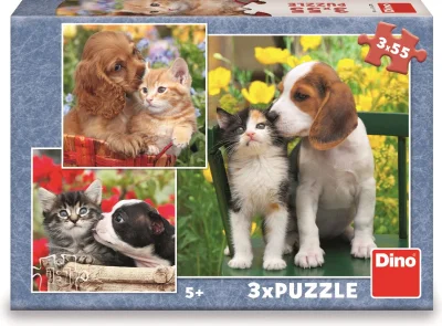 Obrázek k produktu Puzzle Zvířecí kamarádi 3x55 dílků