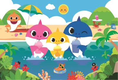 Obrázek k produktu Puzzle Baby Shark s rodinou na dovolené 60 dílků
