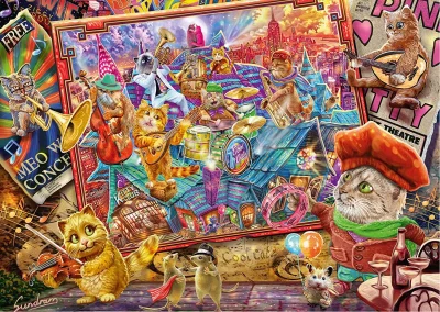 Obrázek k produktu Puzzle Kočičí mánie 1000 dílků
