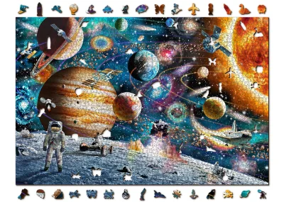 Obrázek k produktu Dřevěné puzzle Vesmírná Odyssea 2v1, 2000 dílků EKO