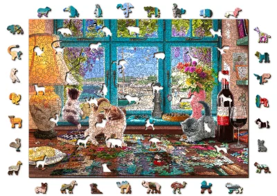 Obrázek k produktu Dřevěné puzzle Puzzlařův stůl 2v1, 1010 dílků EKO