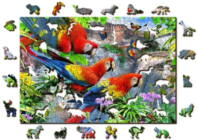 Obrázek k produktu Dřevěné puzzle Ostrov papoušků 2v1, 505 dílků EKO