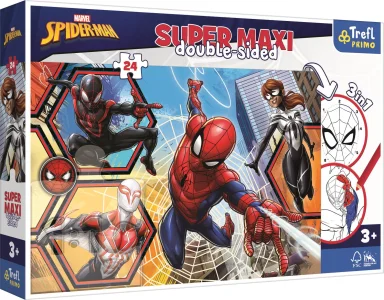 Obrázek k produktu Oboustranné puzzle Spiderman jde do akce SUPER MAXI 24 dílků