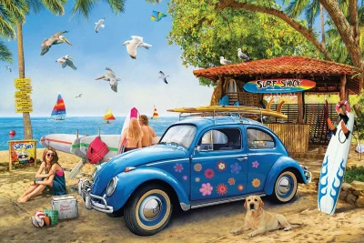 Obrázek k produktu Puzzle VW Brouk a surfaři 1000 dílků