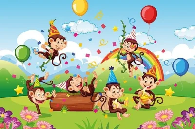 Obrázek k produktu Dřevěné puzzle Opičí oslava 50 dílků