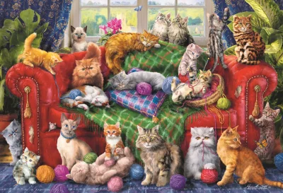 Obrázek k produktu Puzzle Kočky na pohovce 1500 dílků
