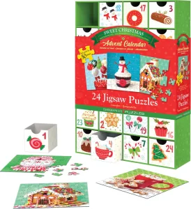 Obrázek k produktu Puzzle Adventní kalendář: Sladké Vánoce 24x50 dílků