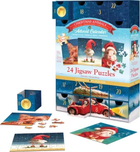 Obrázek k produktu Puzzle Adventní kalendář: Vánoční zvířátka 24x50 dílků