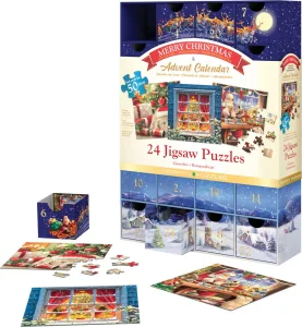 Obrázek k produktu Puzzle Adventní kalendář: Veselé Vánoce 24x50 dílků