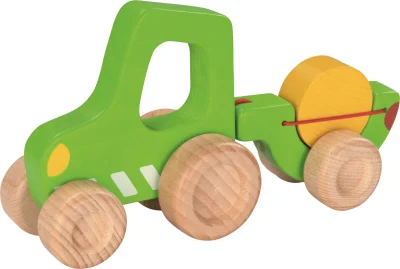 Obrázek k produktu Dřevěný traktor s vlečkou