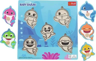 Obrázek k produktu Dřevěná vkládačka Baby Shark