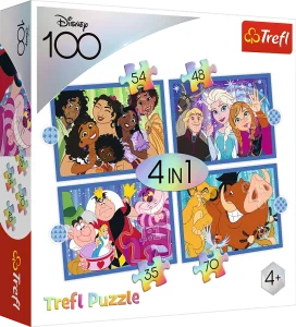 Obrázek k produktu Puzzle Disney 100 let: Disneyho veselý svět 4v1 (35,48,54,70 dílků)