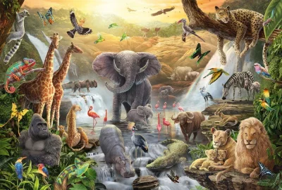 Obrázek k produktu Puzzle Zvířata v Africe 60 dílků