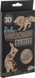 Obrázek k produktu Dřevěné 3D puzzle 2v1 Klokan a lev