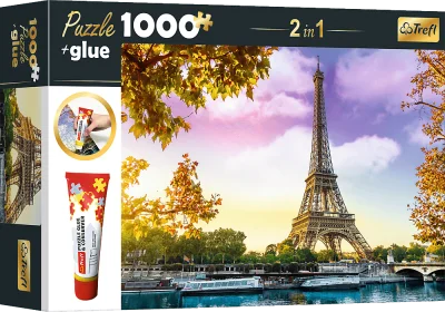 Obrázek k produktu Sada 2v1 puzzle Paříž, Francie 1000 dílků s lepidlem
