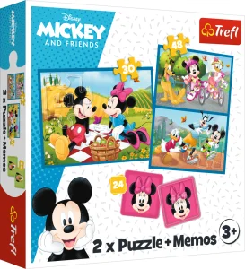 Obrázek k produktu Sada 3v1 Mickey a přátelé (2x puzzle + pexeso)