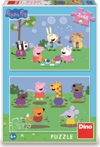 Obrázek k produktu Puzzle Prasátko Peppa a kamarádi 2x48 dílků