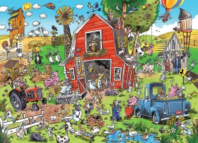 Obrázek k produktu Puzzle DoodleTown: Šílená farma 1000 dílků