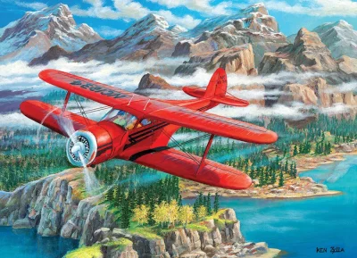 Obrázek k produktu Puzzle Letadlo Beechcraft Staggerwing 500 dílků