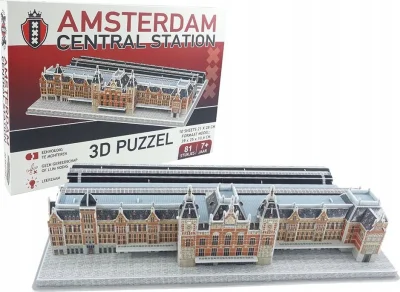 Obrázek k produktu 3D puzzle Hlavní nádraží v Amsterdamu 81 dílků
