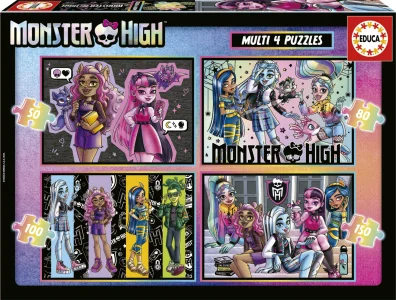 Obrázek k produktu Puzzle Monster High 4v1 (50,80,100,150 dílků)