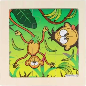 Obrázek k produktu Dřevěné puzzle Džungle s opicemi 9 dílků