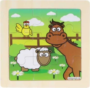 Obrázek k produktu Dřevěné puzzle Farma: Na pastvě 9 dílků