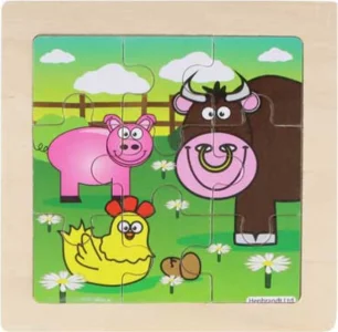 Obrázek k produktu Dřevěné puzzle Farma: Odpočinek 9 dílků