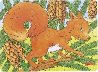 Obrázek k produktu Dřevěné puzzle Lesní zvířátka: Veverka 24 dílků