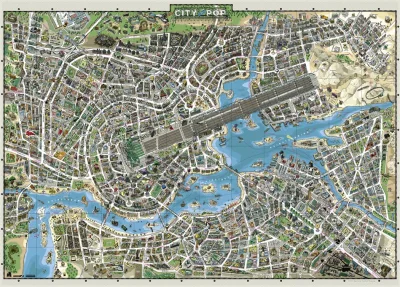 Obrázek k produktu Puzzle Map Art: Město popu 2000 dílků
