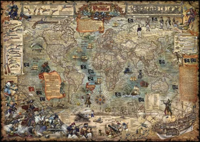 Obrázek k produktu Puzzle Map Art: Svět pirátů 2000 dílků