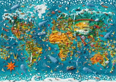 Obrázek k produktu Puzzle Map Art: Miniaturní svět 2000 dílků