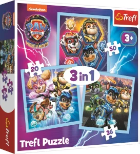 Obrázek k produktu Puzzle Tlapková patrola: Mocní hrdinové 3v1 (20,36,50 dílků)