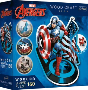 Obrázek k produktu Wood Craft Origin puzzle Neohrožený Kapitán Amerika 160 dílků